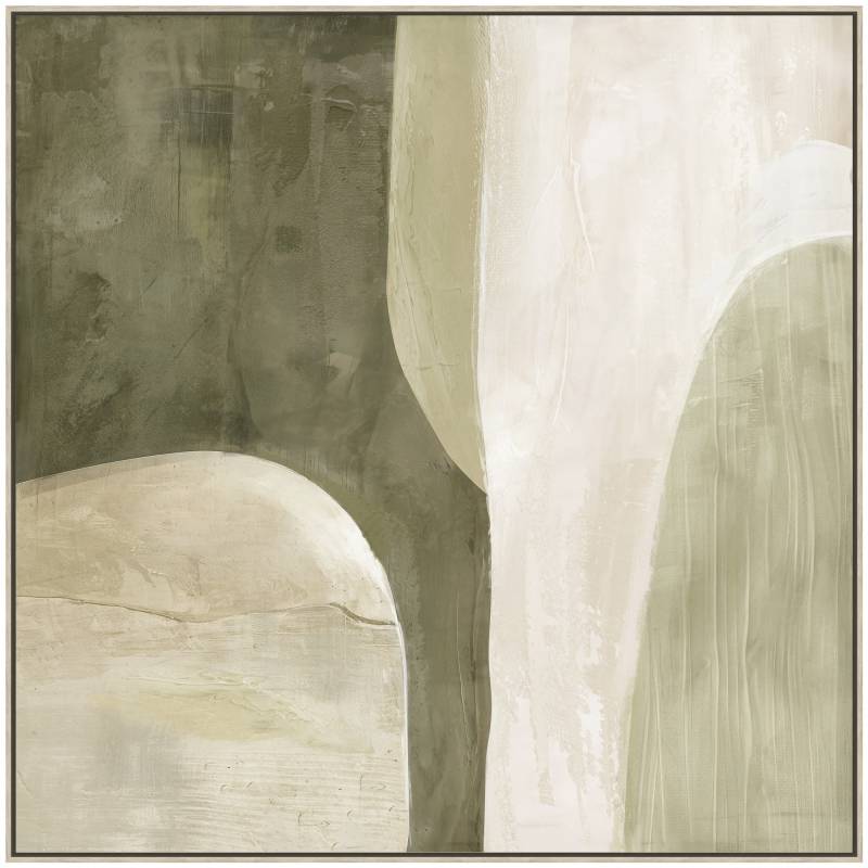 Green Abstract Framed Artwork 80cm - Image 1