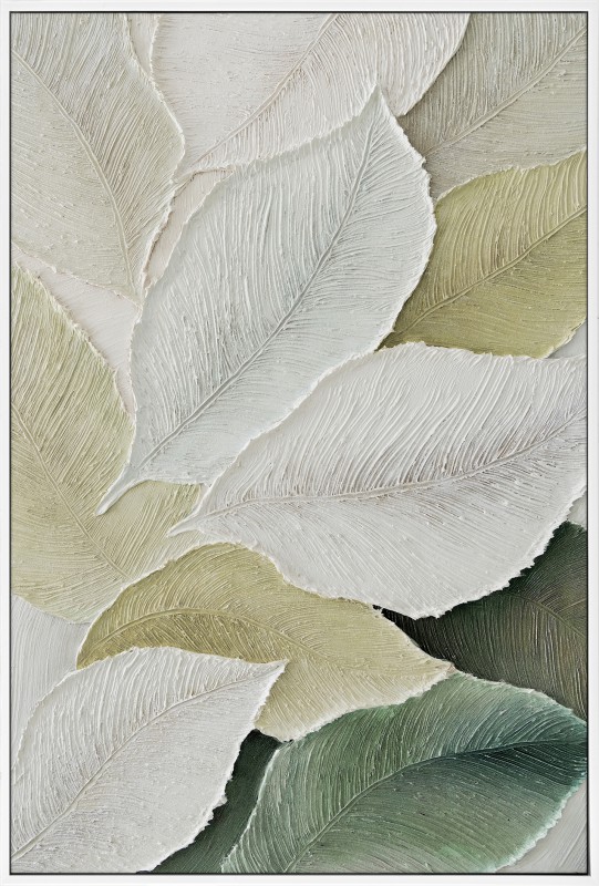 Organic Leaves Framed Artwork 120cm - Image 1