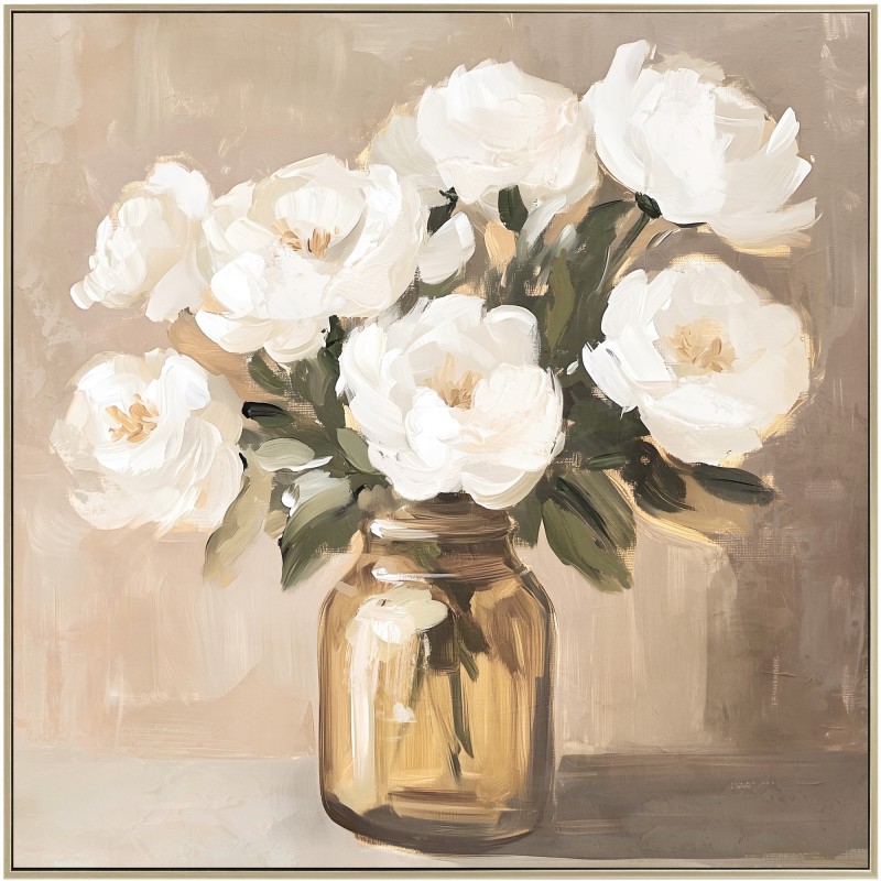 Floral Framed Artwork 80cm - Image 1