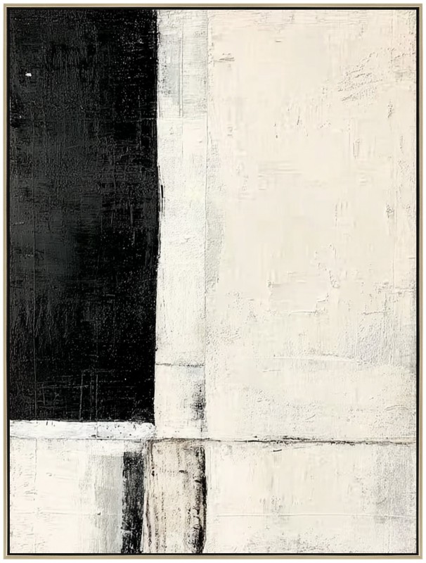 Black & White Framed Artwork 120cm - Image 1