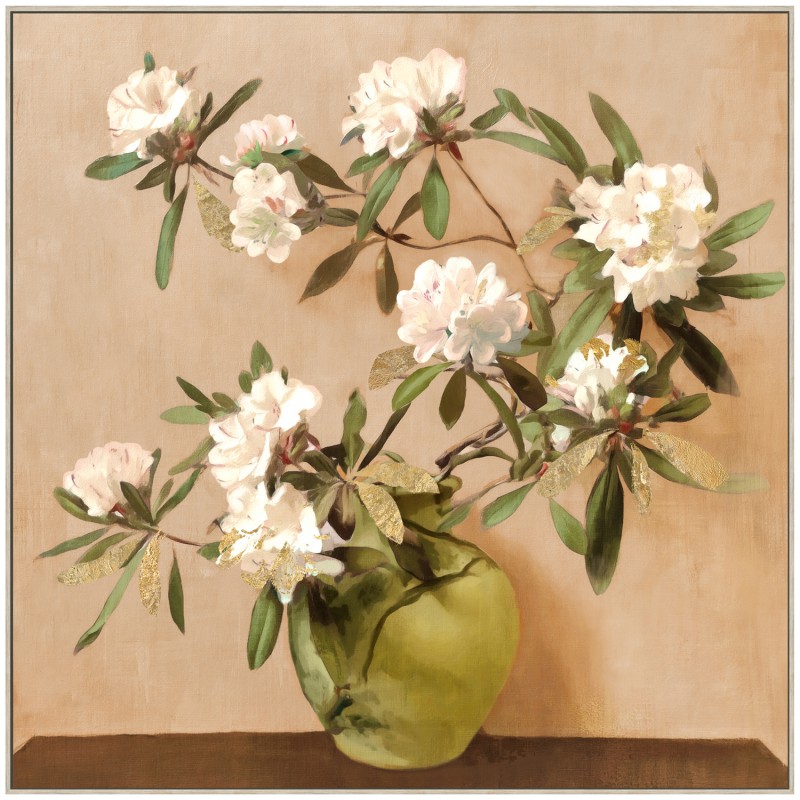 Neutral Floral Vase Framed Artwork 80cm - Image 1