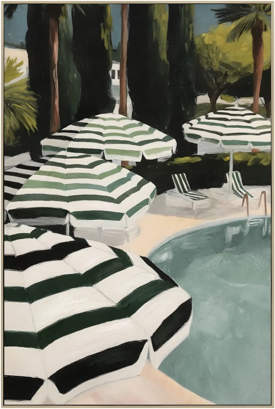 Chateau Pool Framed Artwork 120cm - Image 1