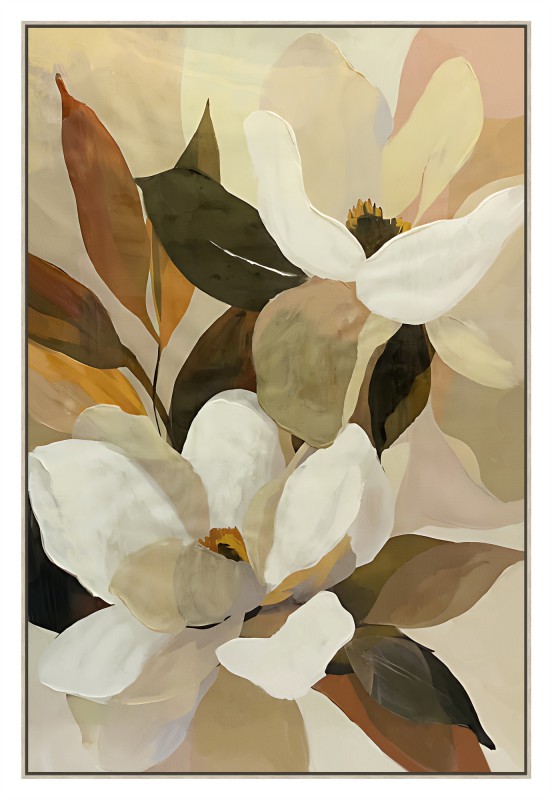 Magnolia Lumina Framed Artwork 120cm - Image 1