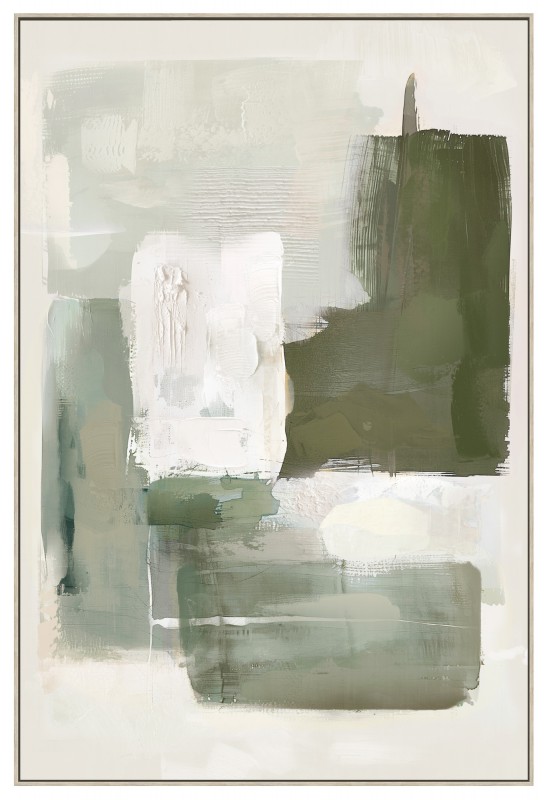 Moss And Granite Framed Artwork 120cm - Image 1