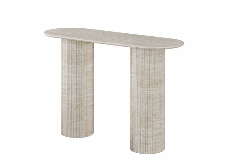 Elodie Console Table Travertine 120x78cm - Image 2