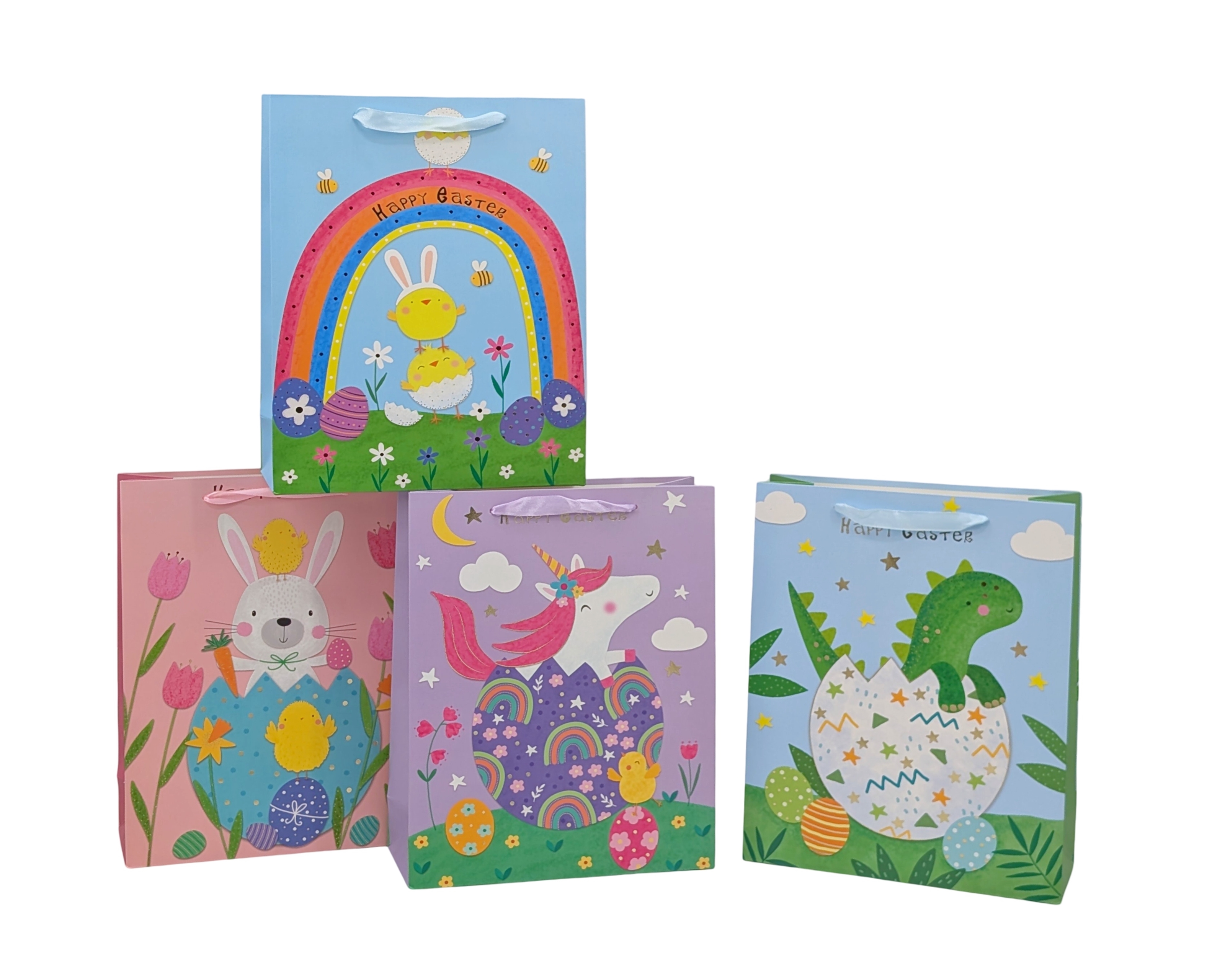 bulk 24 Easter Playmates Gift Bag Medium 4 Asst - Image 1