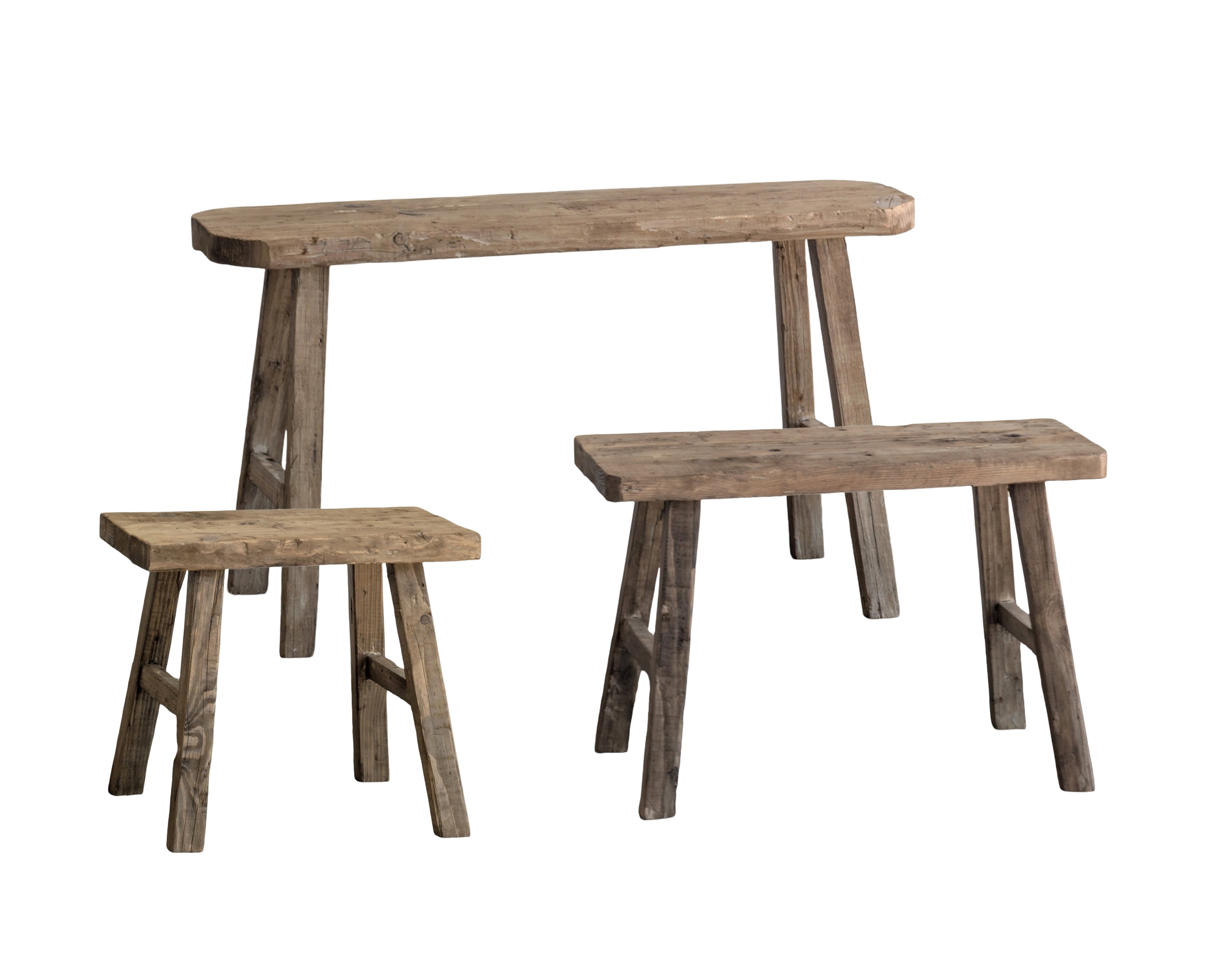 Set 3 Vintage Outdoor Kusina Bench 45cm - Image 1