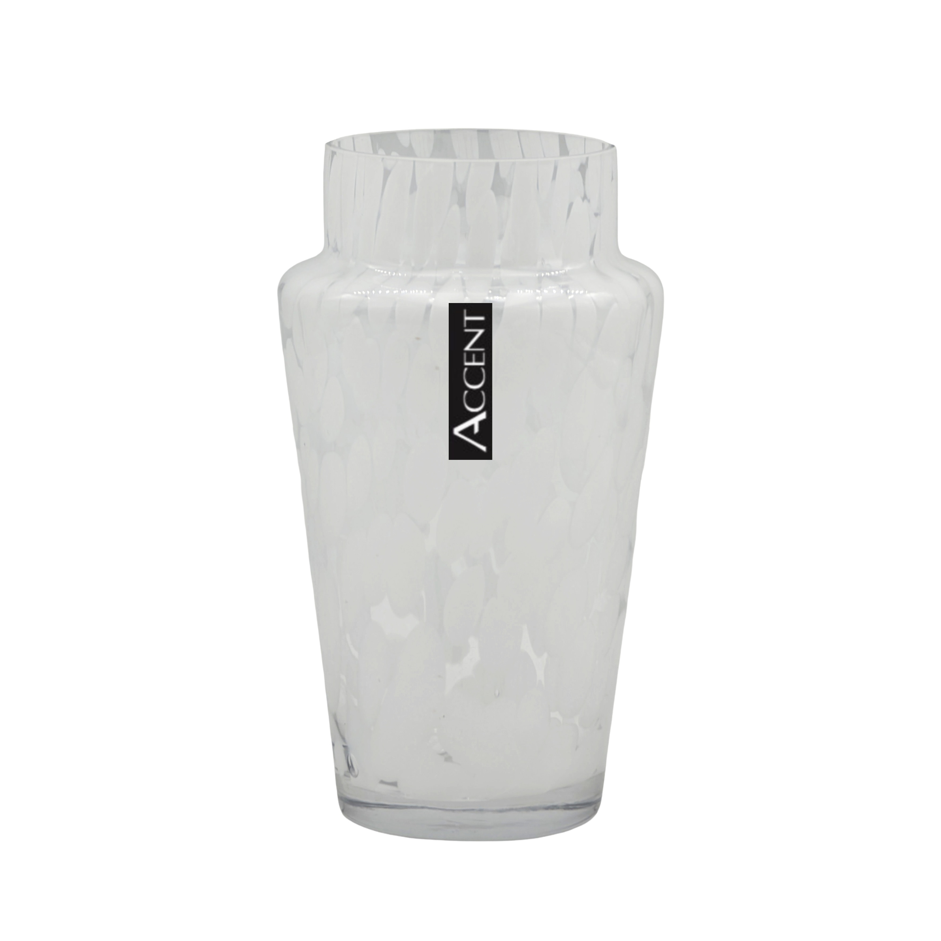 bulk 6 White Speckle Tapered Vase 21cm - Image 1