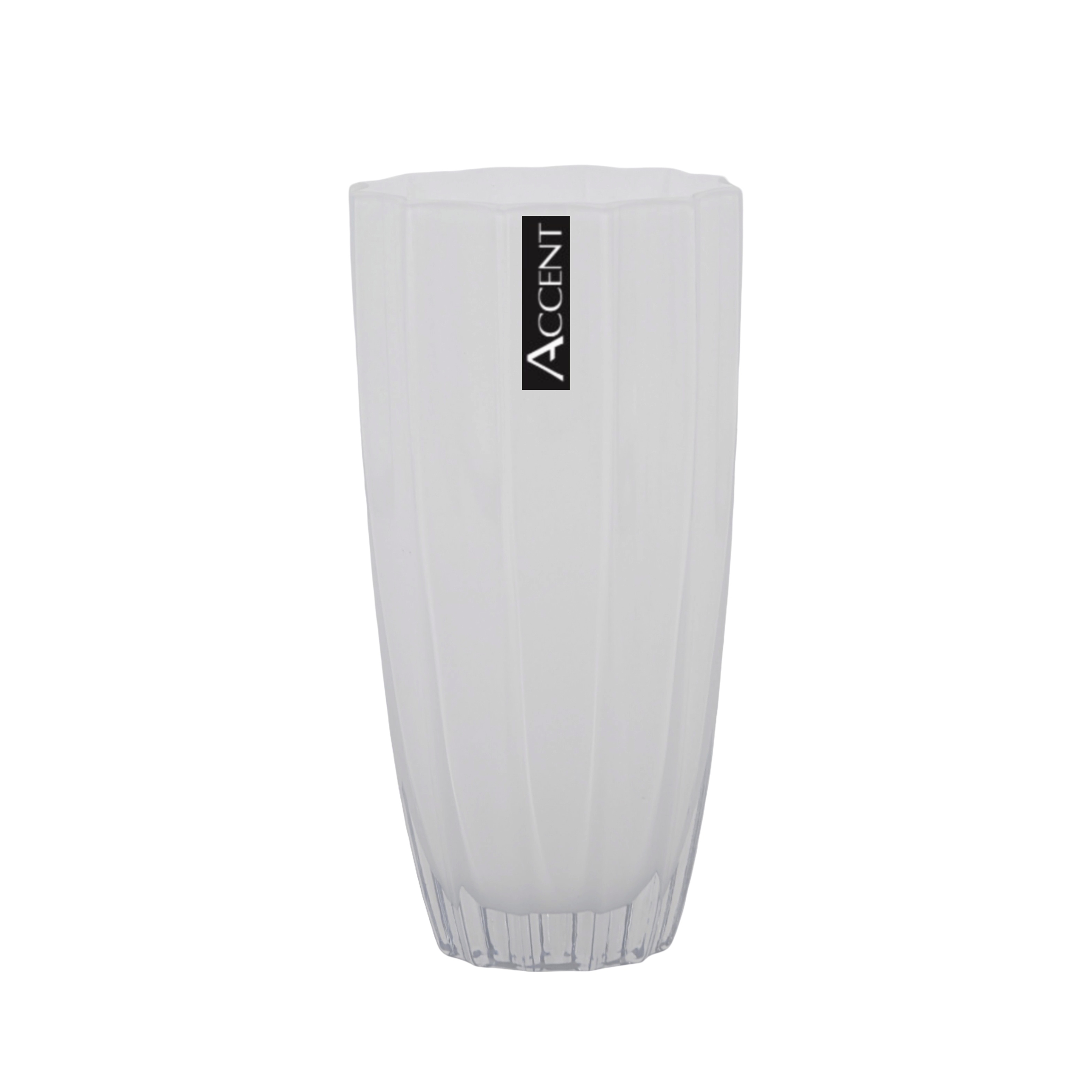 bulk 6 White Concave Ripple Vase 25cm - Image 1