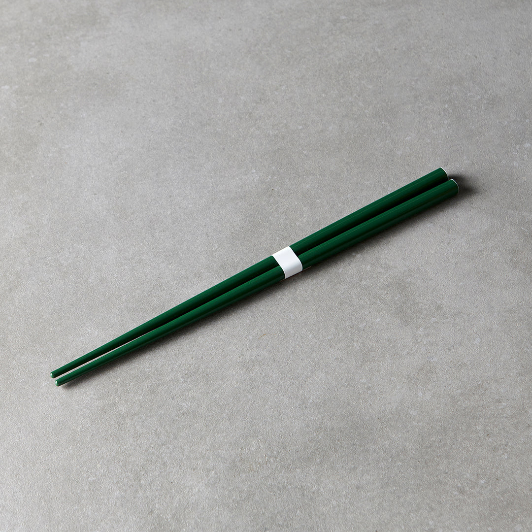 Chopsticks Lacquered Dark Green & White - Image 1