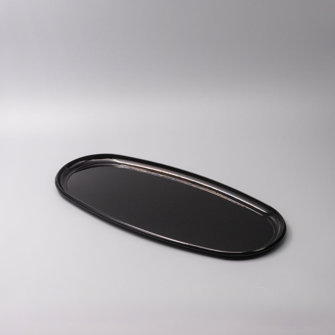 Platter Oval 42.5cm Black Lacquerware Glaze - Image 1