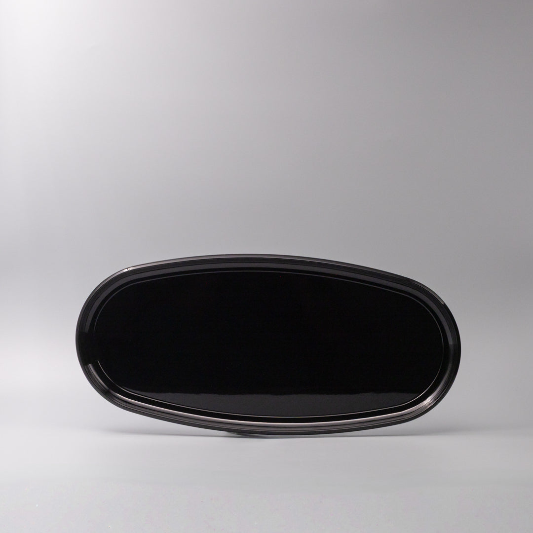Platter Oval 42.5cm Black Lacquerware Glaze - Image 3