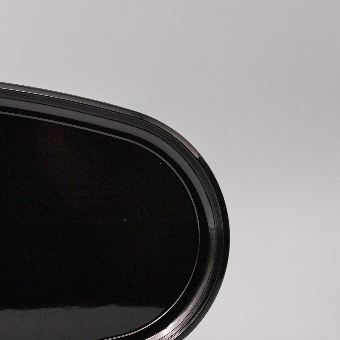 Platter Oval 42.5cm Black Lacquerware Glaze - Image 4