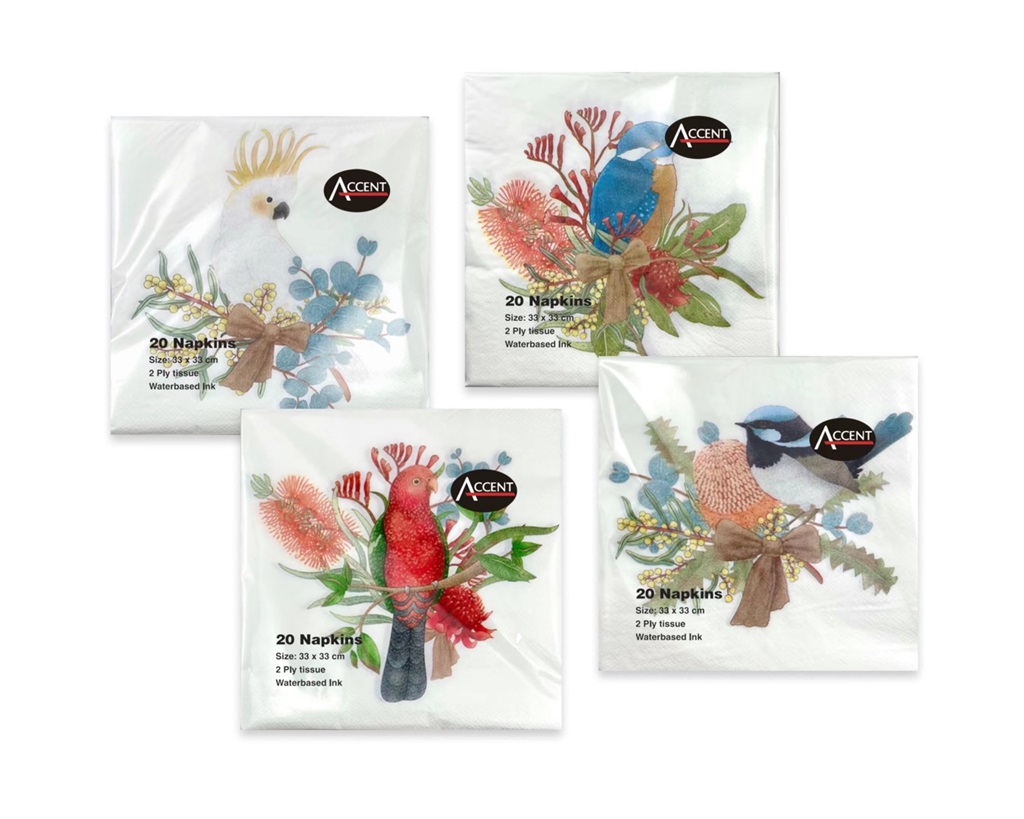 bulk 960 Native Bird Napkin 2ply 33cm - Image 1