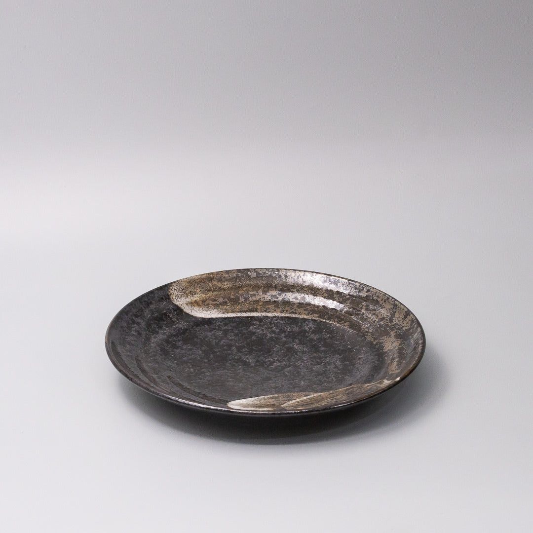 Plate Flat Based 25cm Bronze Brushstroke Glaze - Image 1