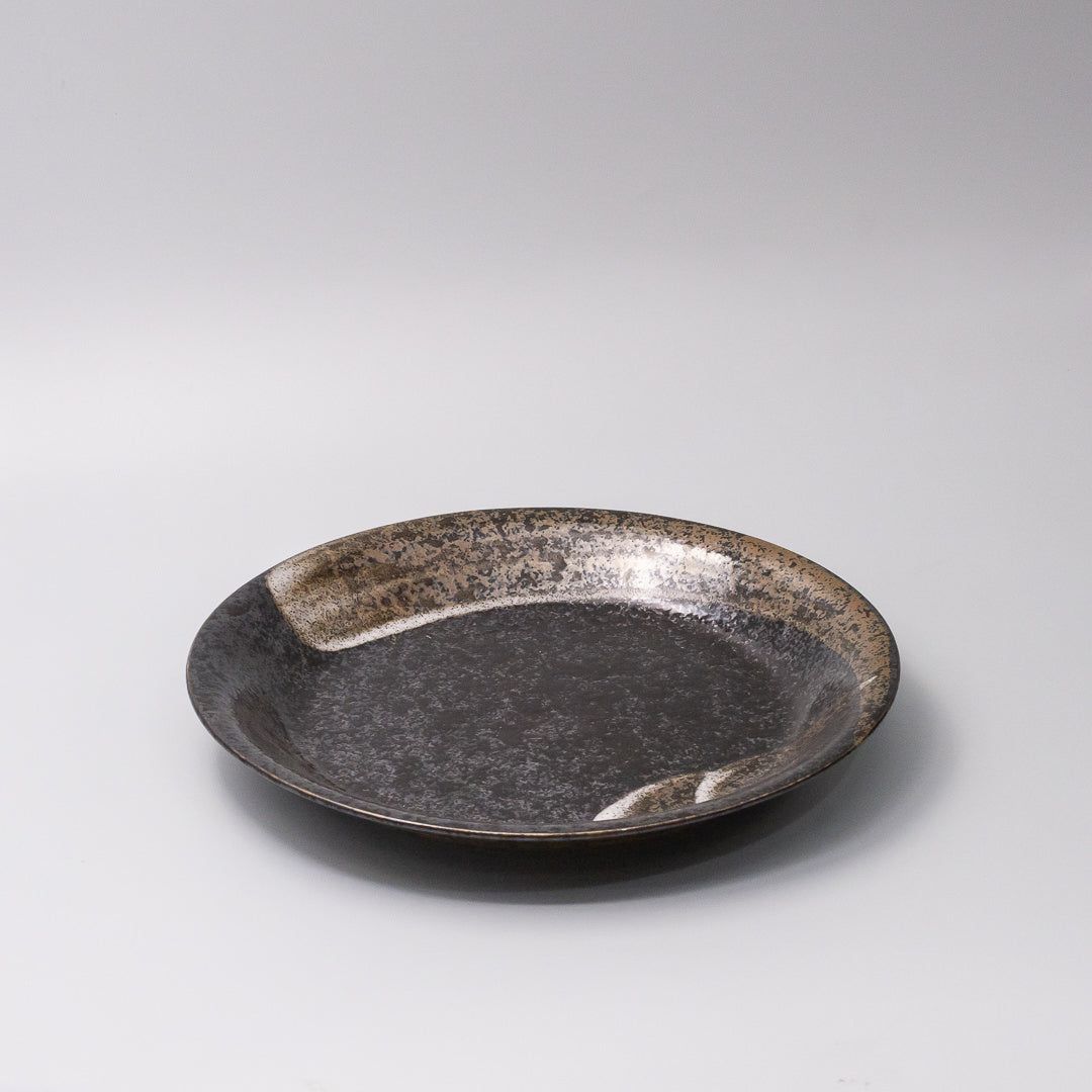 Plate 28cm Bronze Brushstroke Glaze - Image 1