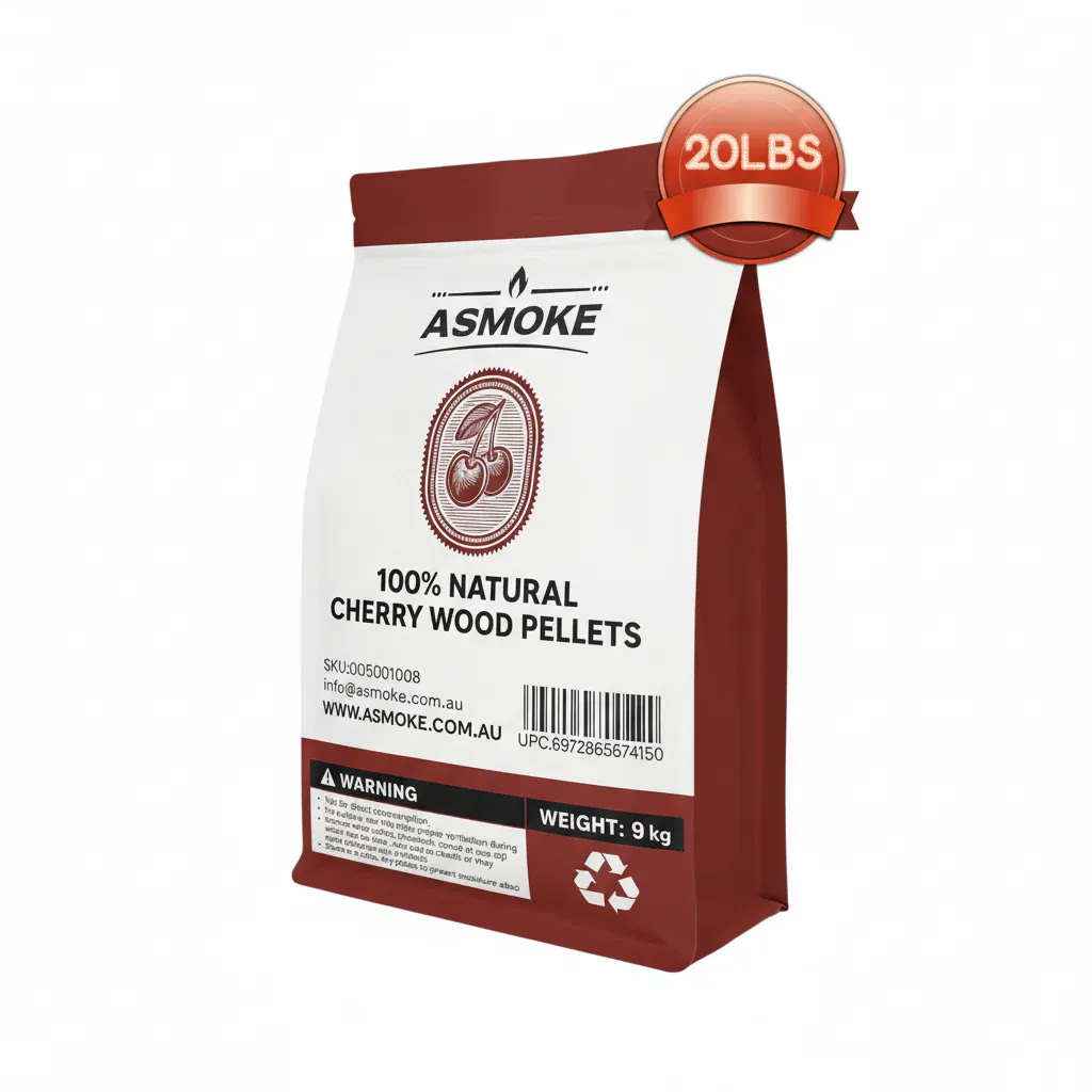 ASMOKE 100% Natural Cherry Wood BBQ Smoker Pellets (9kg / 20lbs) - Image 1