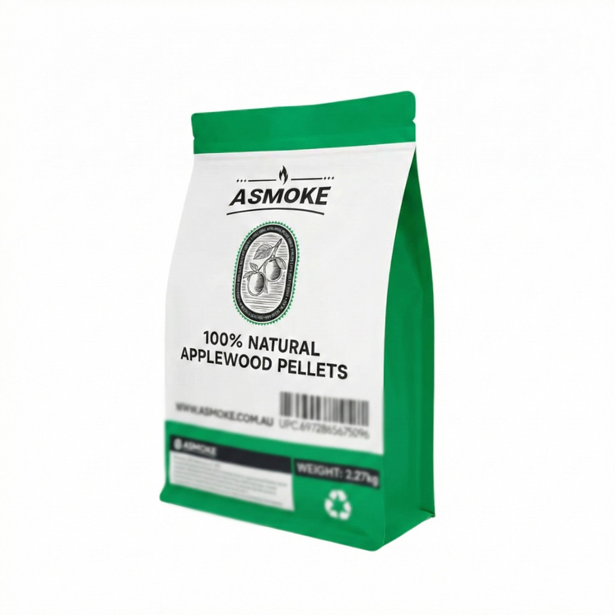 ASMOKE 100% Natural Apple Wood BBQ Smoker Pellets (2.27kg) - Premium Fruit Hardwood for Chicken & Pork - Image 1