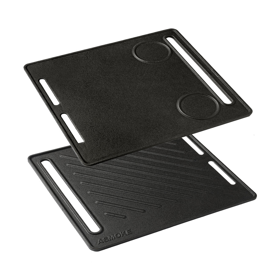 ASMOKE Pre-Seasoned Matte Enamel Cast Iron Reversible Grill/Griddle - Image 1
