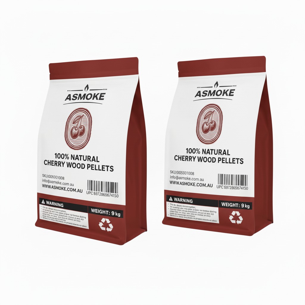 ASMOKE 100% Natural Cherry Wood BBQ Smoker Pellets (9kg / 20lbs) x2 - Image 1