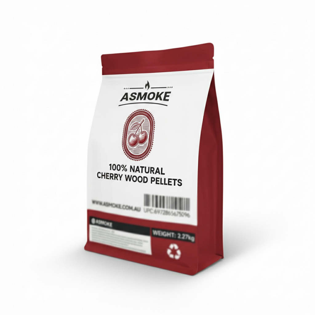 ASMOKE 100% Natural Cherry Wood BBQ Pellets (2.27kg) - Premium Fruit Hardwood for Smoker Grills & Cold Smoking - Image 1