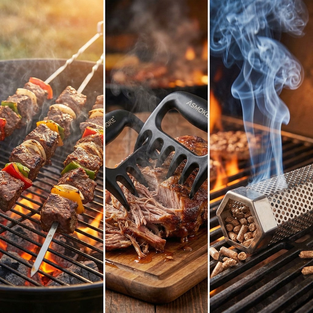 ASMOKE Essential Smart Portable Wood Pellet Grill & 3pc BBQ Tool Set & 5lb Applewood Pellets - Image 5