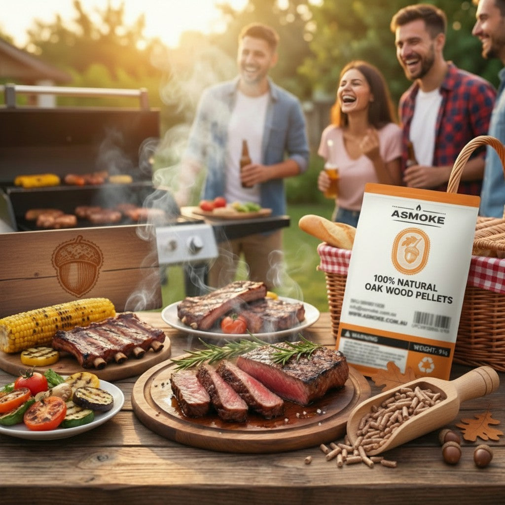 ASMOKE 19kg (40lbs) Premium Oak Wood BBQ Smoker Pellets Bulk Bundle (8 x 2.27kg Bags) - Image 7