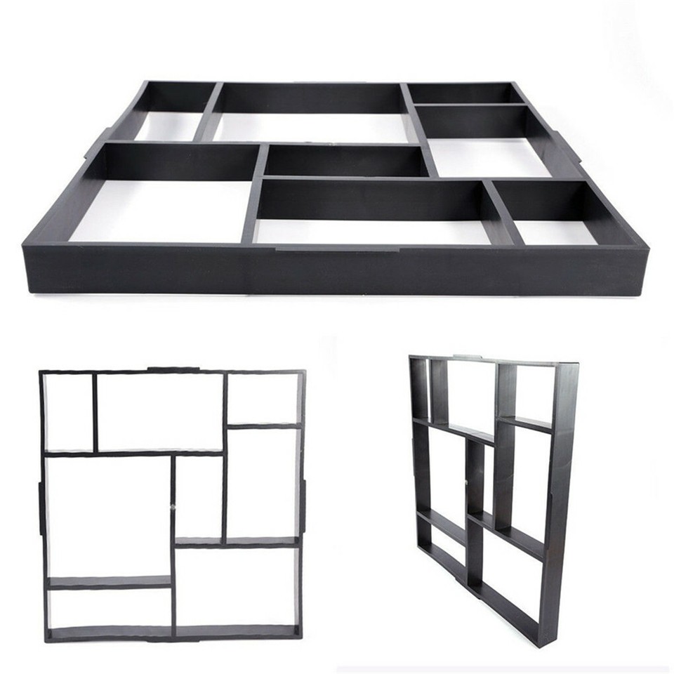 10Grids Garden Paving Brick Patio Concrete Slabs Maker Path Driveway Stone Mould - Image 1
