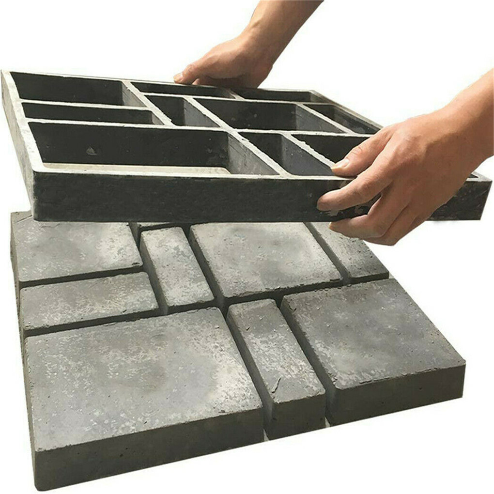10Grids Garden Paving Brick Patio Concrete Slabs Maker Path Driveway Stone Mould - Image 2