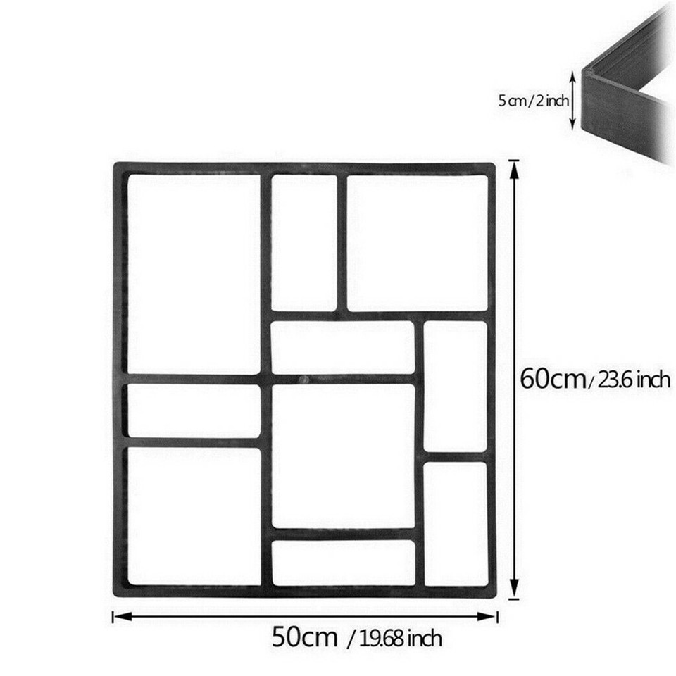 10Grids Garden Paving Brick Patio Concrete Slabs Maker Path Driveway Stone Mould - Image 6