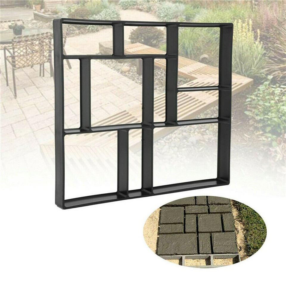 10Grids Garden Paving Brick Patio Concrete Slabs Maker Path Driveway Stone Mould - Image 7