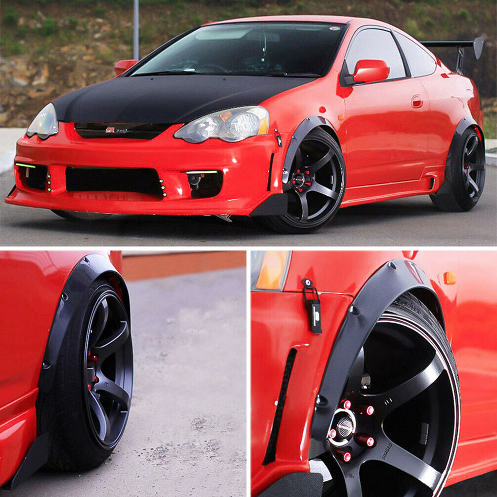 4 Pcs Universal Car Fender Flares Flexible Durable Body Wheel Extra Wide Arches - Image 6