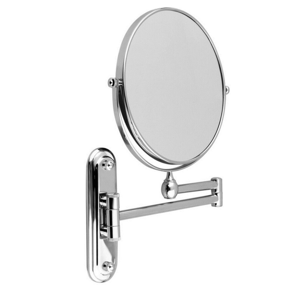 Bath Mirror 5X Magnification Wall Mounted Adjustable Makeup Mirror Arm Extend - Image 1