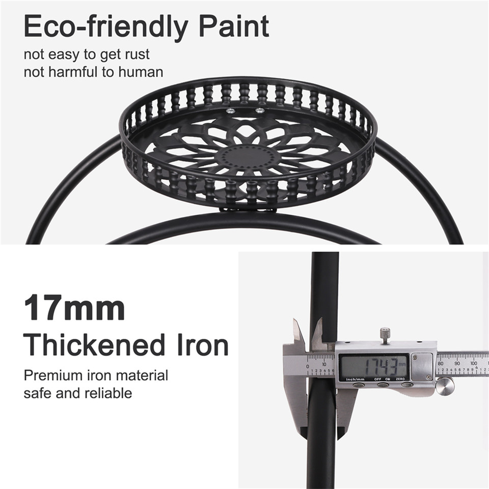 Metal Plant Stand Rack 4Tier Indoor Flower Pot Stand with Wheels for Living Room - Image 7