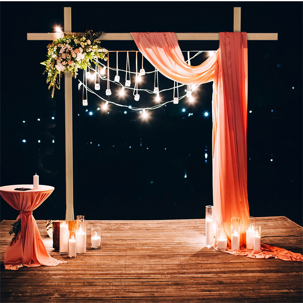 Heavy Duty Square Wedding Arch Wooden Backdrop Stand Balloon Floral Arch Frame - Image 2