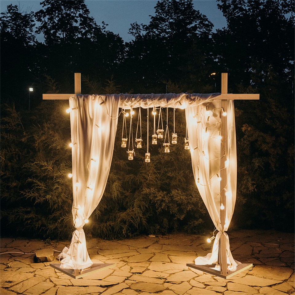 Heavy Duty Square Wedding Arch Wooden Backdrop Stand Balloon Floral Arch Frame - Image 5