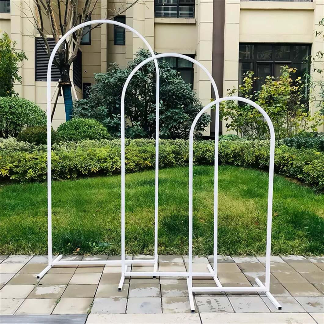 Fin Set Of 3 Wedding Arch Balloon Frame Metal Arch Backdrop Stand Birthday Party - Image 2