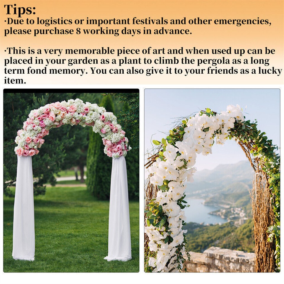 Heavy Strong Metal Wedding Arch Garden Arbor Floral Backdrop Stand Indoor Outdoor - Image 7