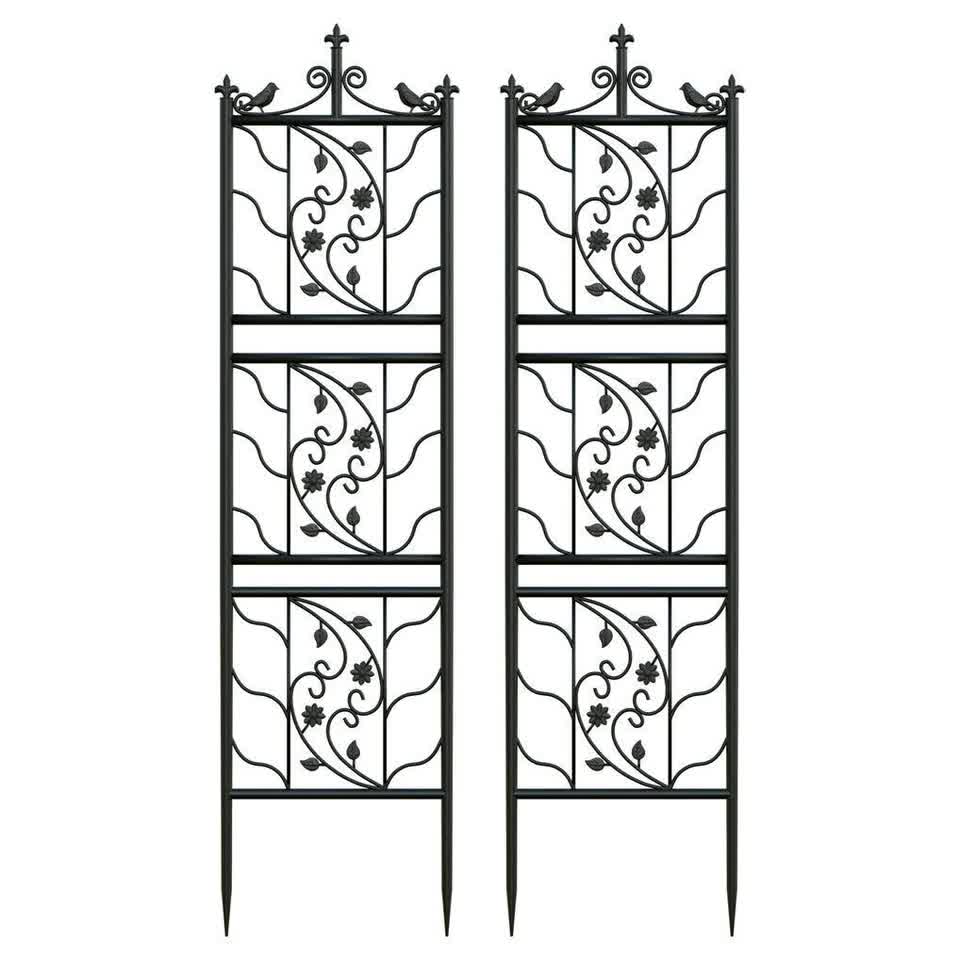 2pcs Metal Garden Trellis Fence for Climbing Plants and Rose Support - Image 1