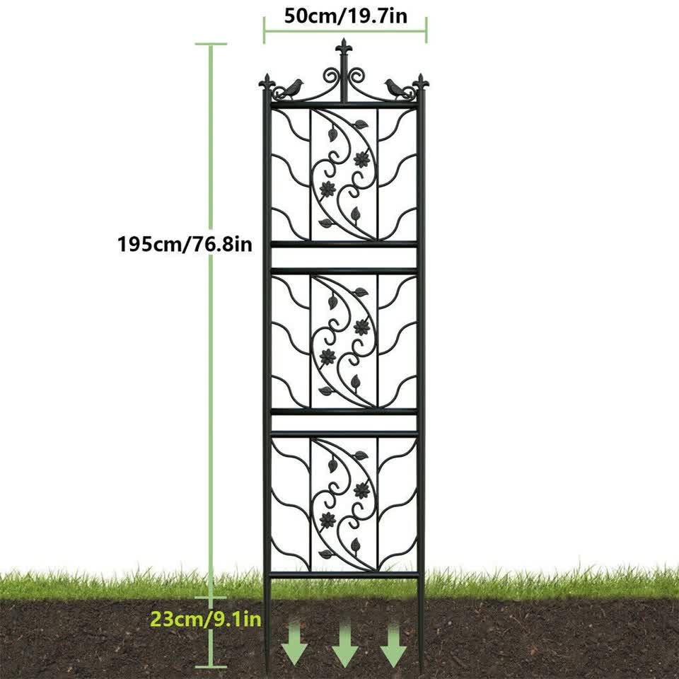 2pcs Metal Garden Trellis Fence for Climbing Plants and Rose Support - Image 3