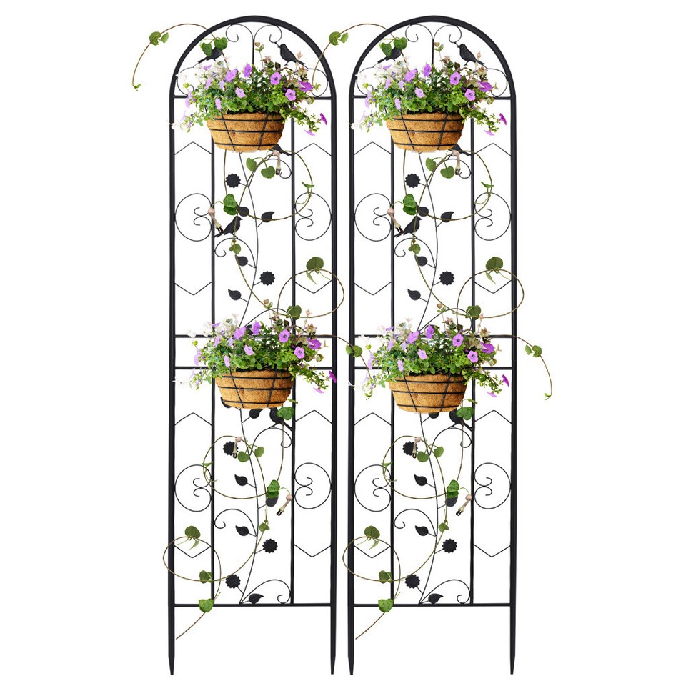 Garden Trellis Climbing Plant Support Patio Wire Lattice Grid Panel Stake Fence - Image 1