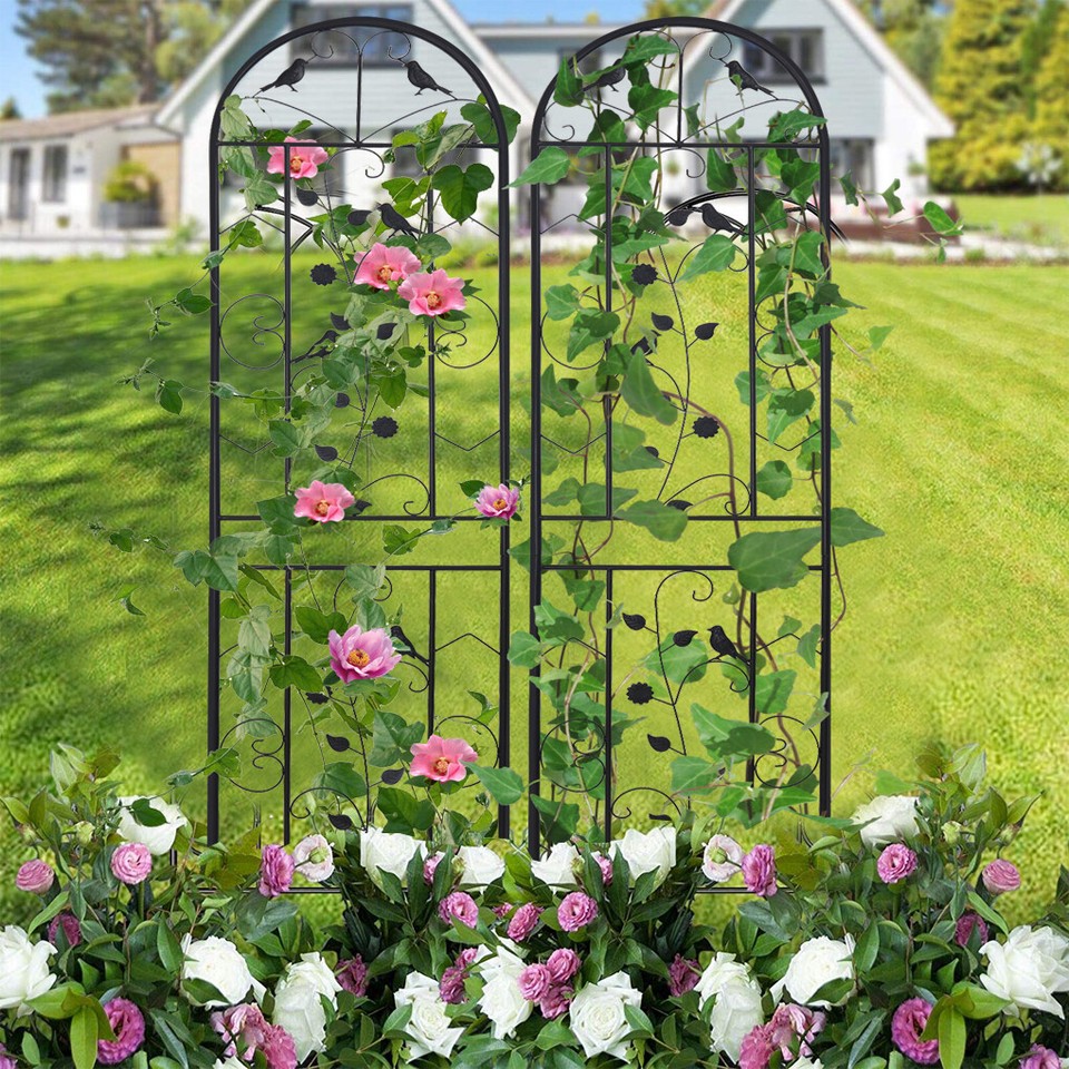 Garden Trellis Climbing Plant Support Patio Wire Lattice Grid Panel Stake Fence - Image 3