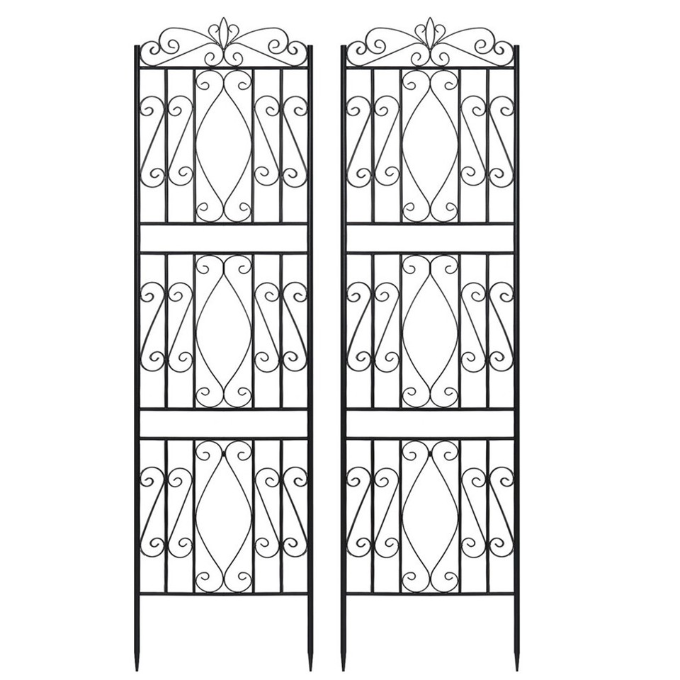 2 Pcs Large Metal Garden Trellis for Outdoor Yard & Patio - Image 1