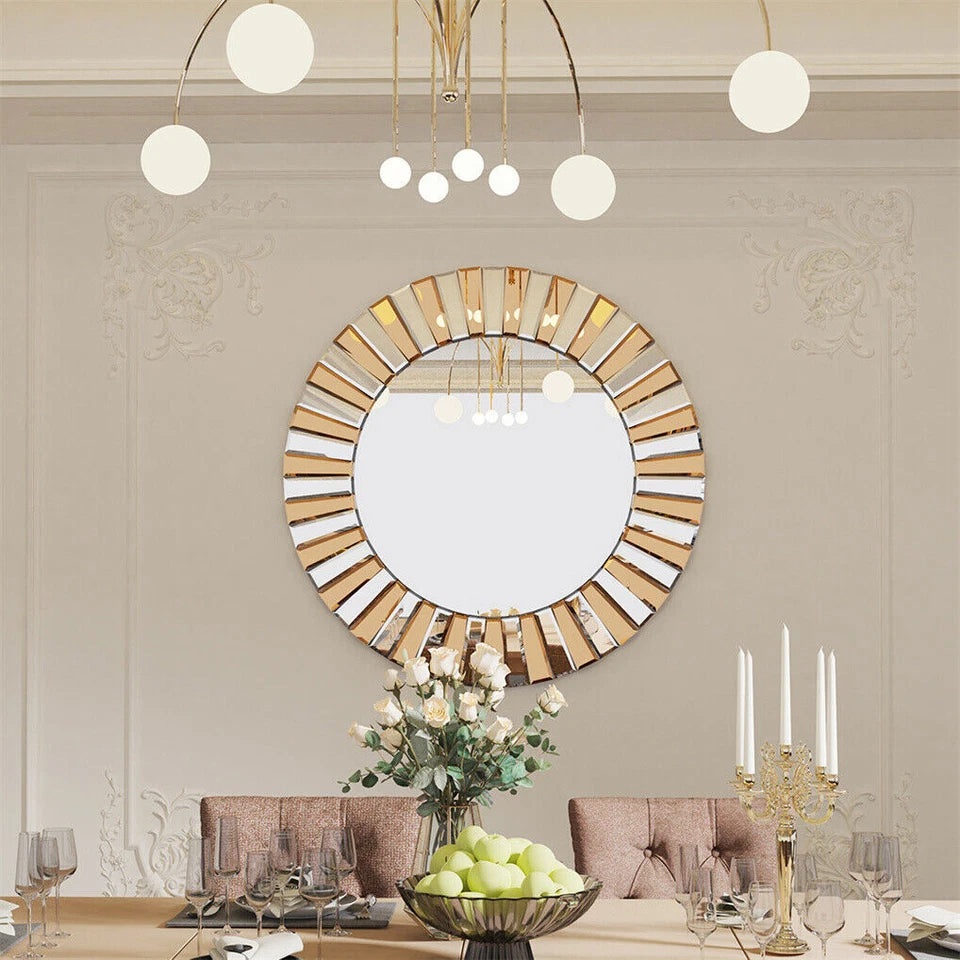 Radiant Sunburst Mirror: Elegant Wall Mounted Decor for Your Living Space Size 80x80cm - Image 3