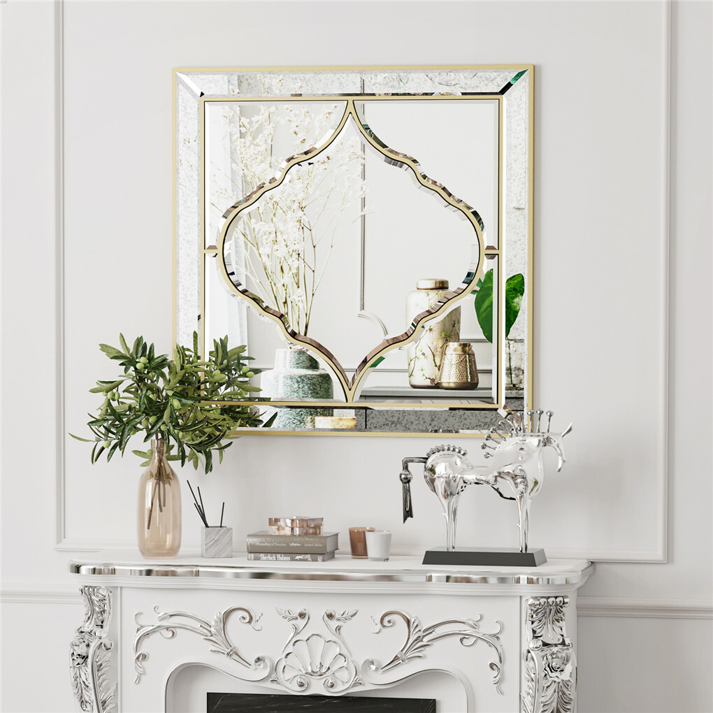 High-grade Unique Decorative Accent Mirror Elegant Square Wall Silver HD Mirror - Image 3