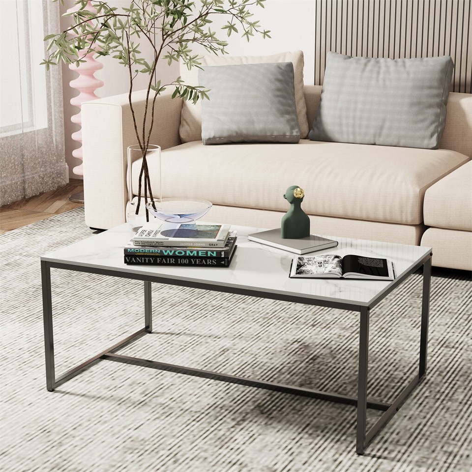 Elegant Heavy Duty Stone Coffee & Side Table - Image 1