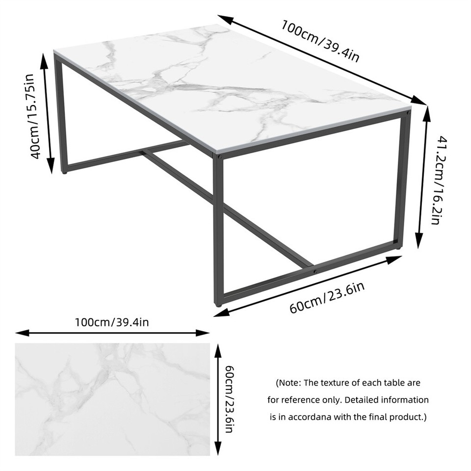 Elegant Heavy Duty Stone Coffee & Side Table - Image 7