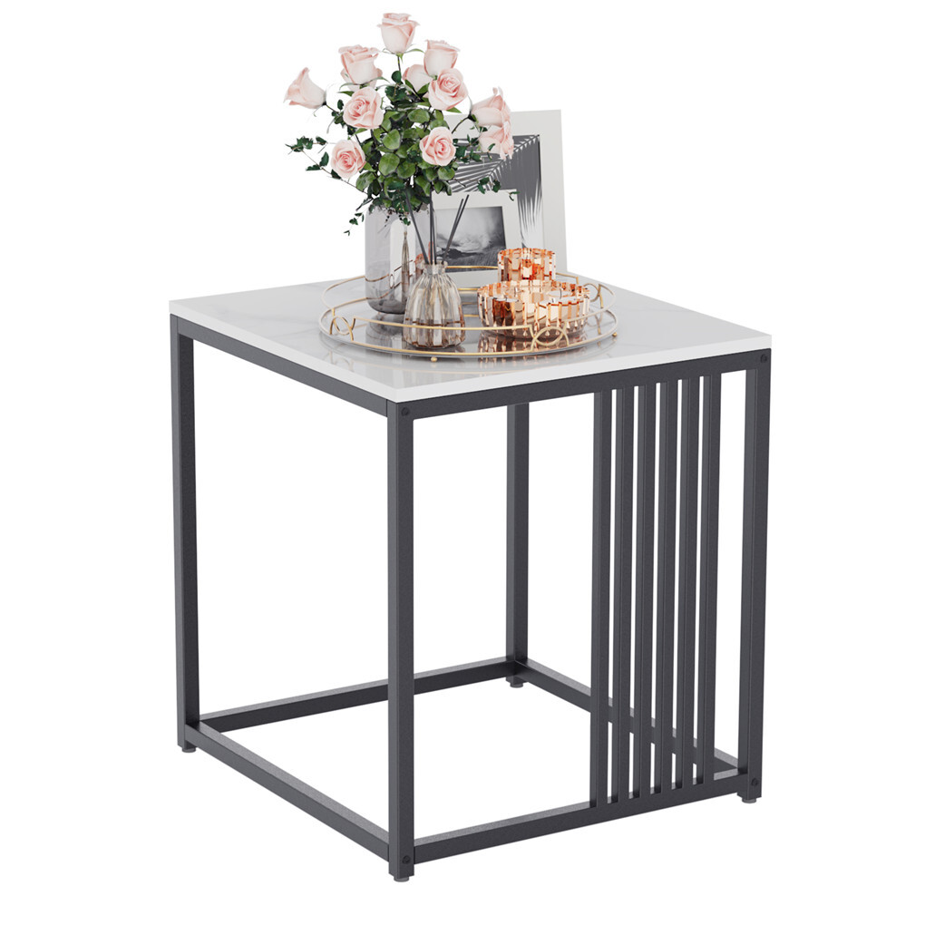 Premium Natural Marble Texture Side End Table Coffee Table Large Bedside Table - Image 7