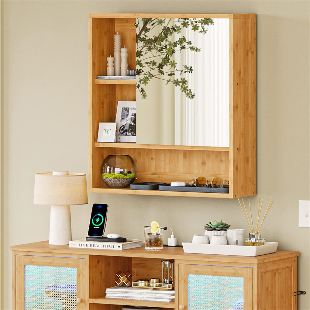 Xl Bathroom Wall Mirror Medicine Cabinet With Single Door And Adjustable Shelves - Image 2