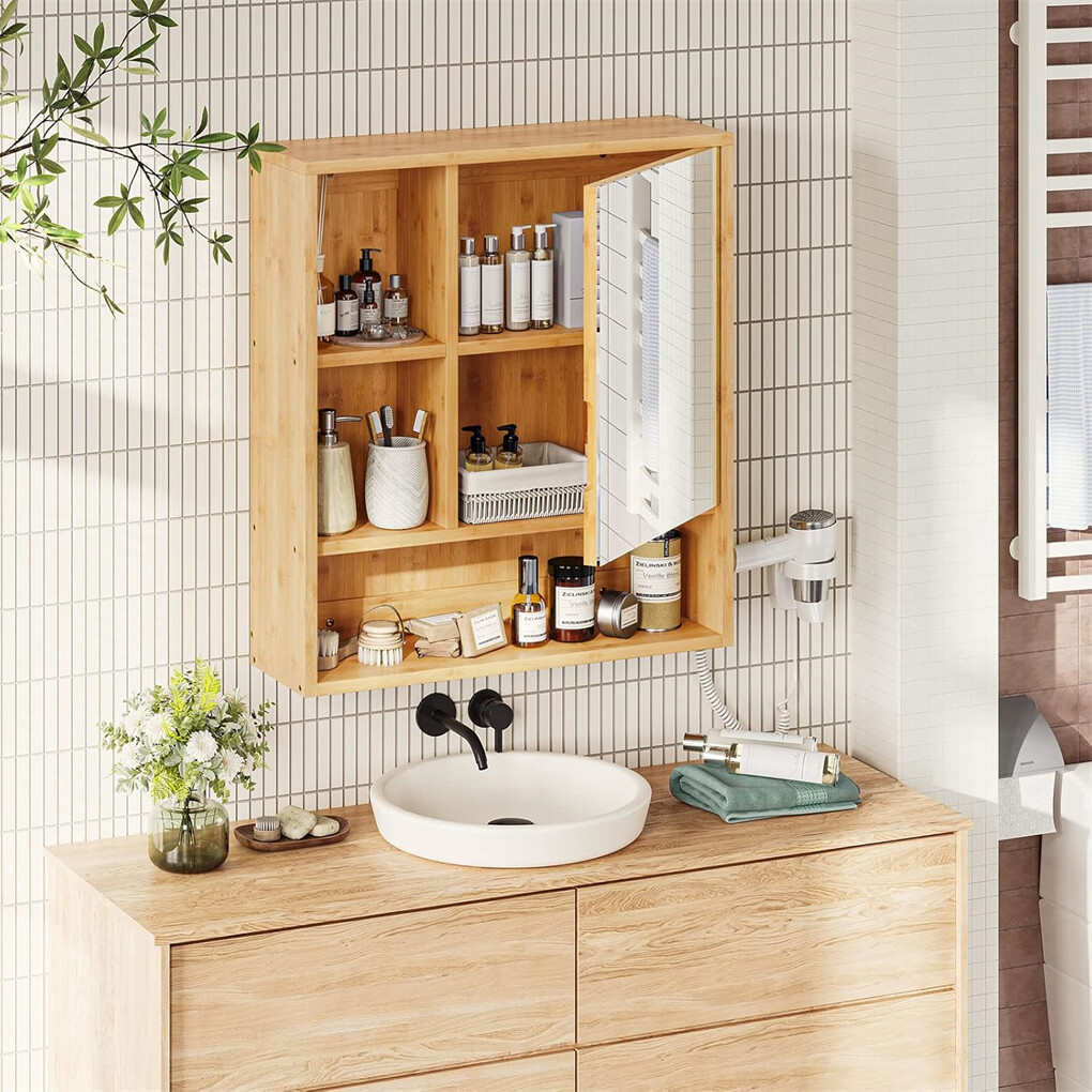 Xl Bathroom Wall Mirror Medicine Cabinet With Single Door And Adjustable Shelves - Image 3